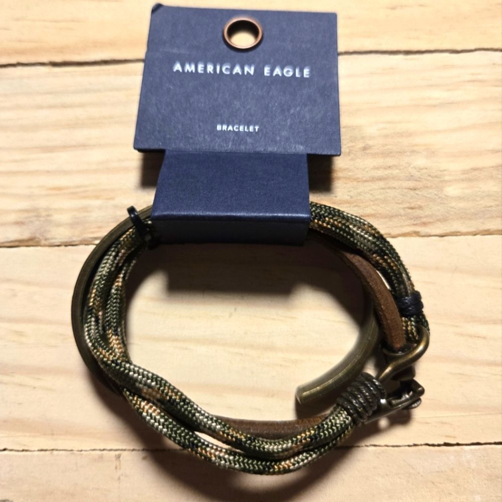 American Eagle Camo and Brown Wrap Bracelet Metal Bracelet 3 Pack